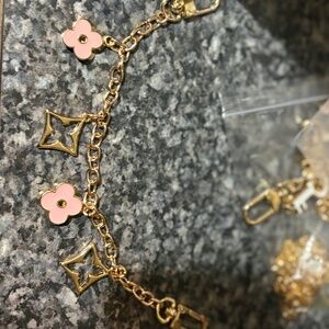 Pink & Gold Bag Charm